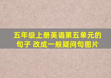 五年级上册英语第五单元的句子 改成一般疑问句图片